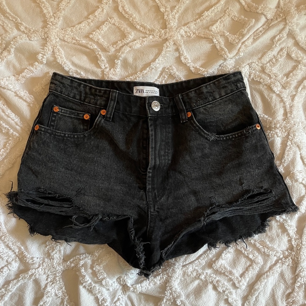 Zara High Waisted Jean Shorts